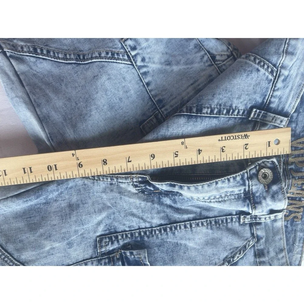 VIP jeans Women’s Size 28 Wide Leg Cargo Denim Light Blue Baggy y2k